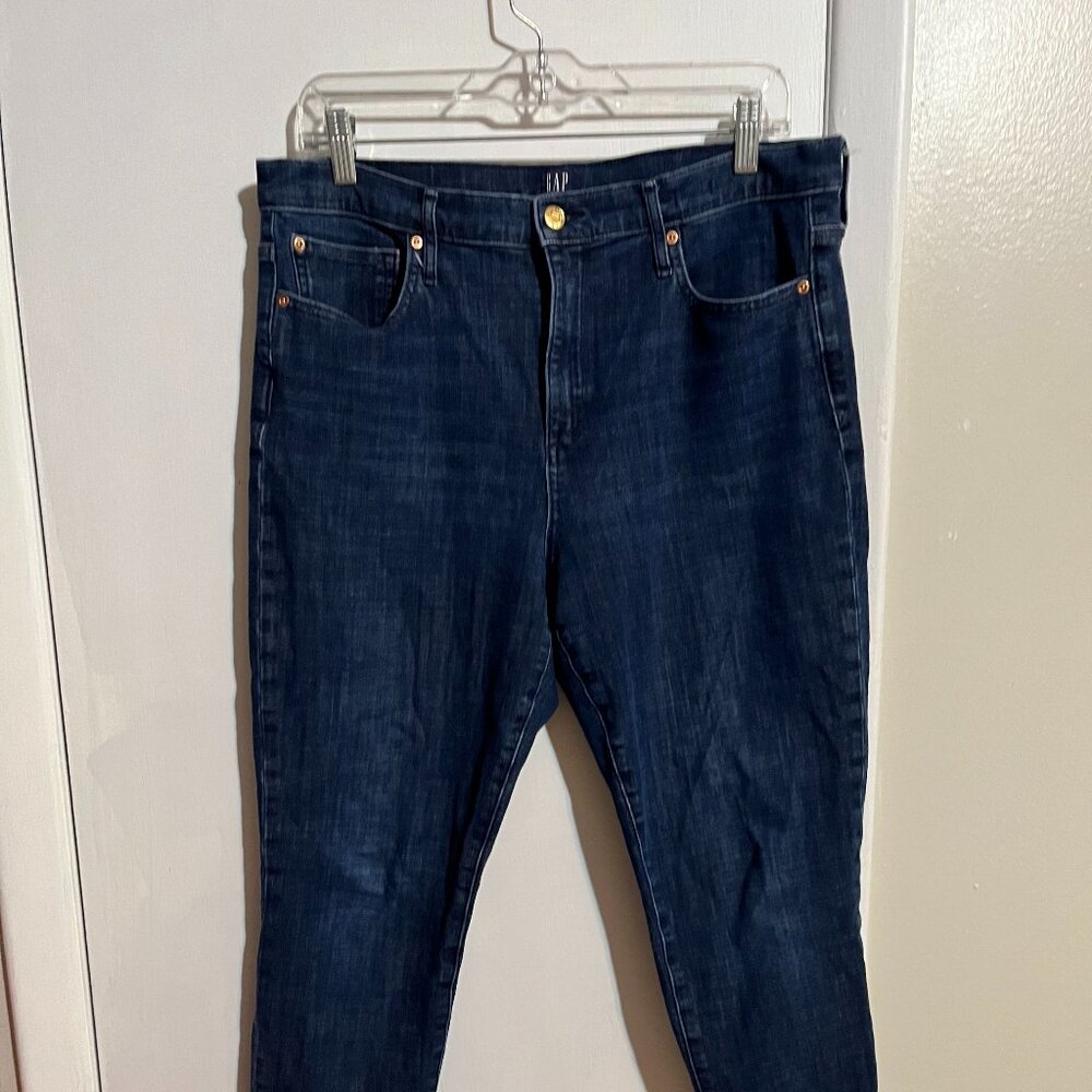 GAP DARK BLUE TRUE SKINNY HIGH WAIST SZ 32R